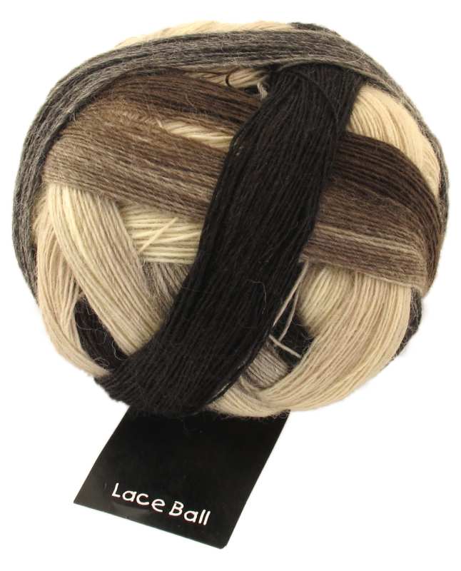 Lace Ball Schokocreme de Schoppel Wolle en tejeme.com, 800 metros de lana en tonos crema de chocolate