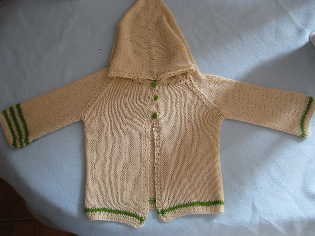 Chaqueta de lana con gorrito para bebé