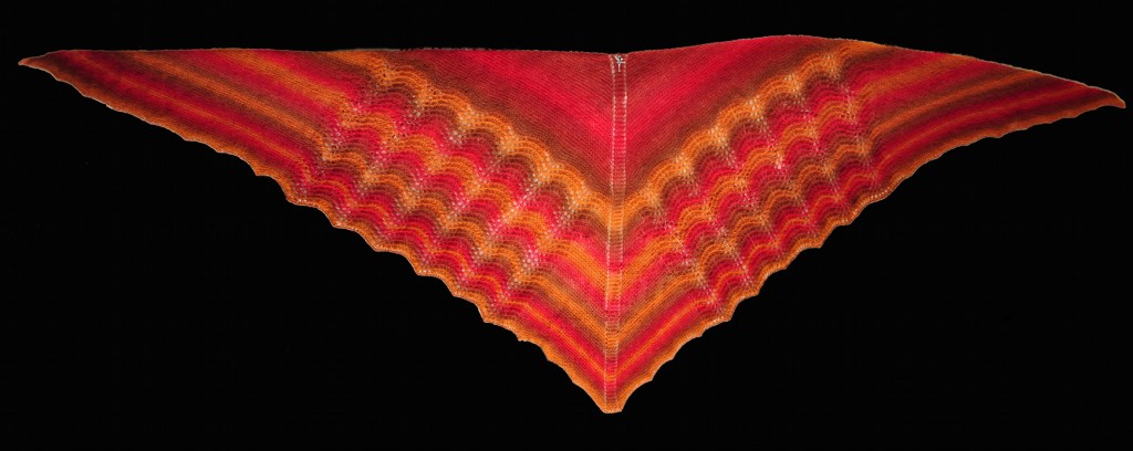 Chal Mulnomath shawl tejido con Schoppel Wolle LaceBall