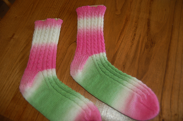 Calcetines de lana realizados a mano