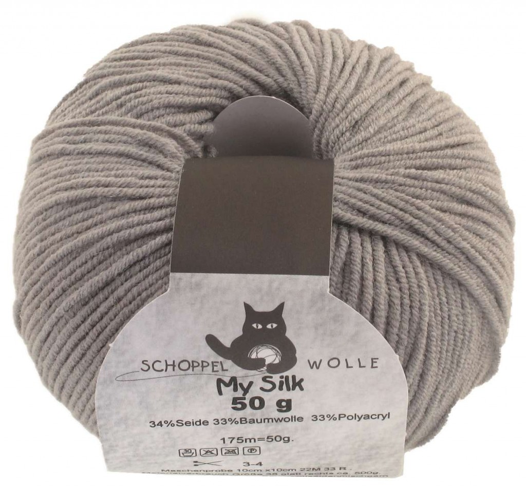 Ovillo de lana My Silk en color Gris